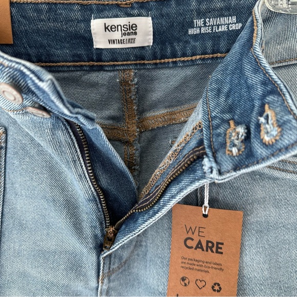 Kenzie Jeans Savannah High Rise Flare Crop Denim Size 10 NWT Vintage Inspired - Picture 10 of 14